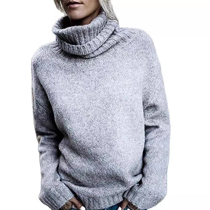 Pull en grosse maille pour femmes avec col montant et coupe décontractée Chic und Stil