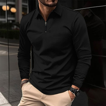 Chemise à manches longues pour homme avec fermeture éclair moderne et design structuré Chic und Stil