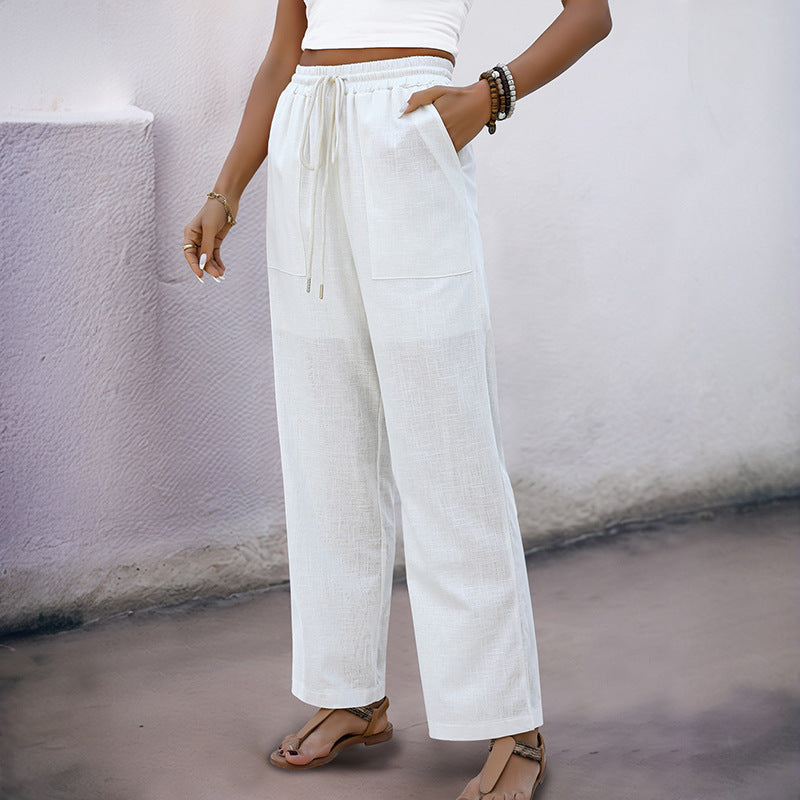 Light wide pants for women with drawstring Chic and Style