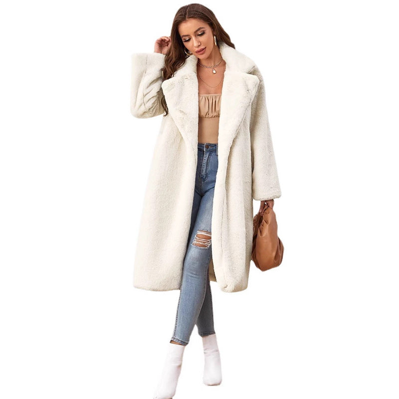 Dames Blouson long en fausse fourrure Chic und Stil