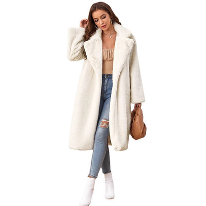 Dames Blouson long en fausse fourrure Chic und Stil