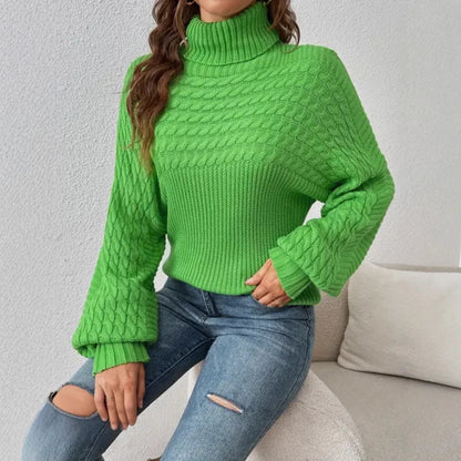 Dames Pull à col roulé confortable avec design texturé Chic und Stil