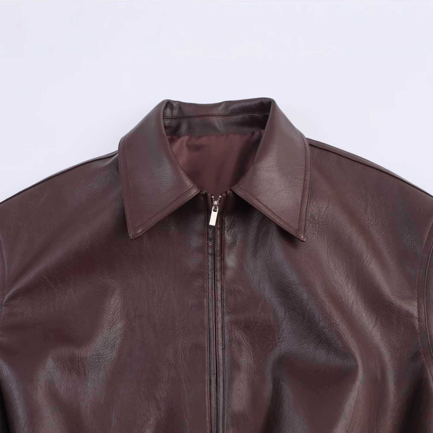 Damen trendige cropped Kunstlederjacke Chic und Stil