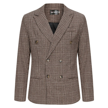 Blazer homme élégant à double boutonnage en tartan moderne Chic und Stil