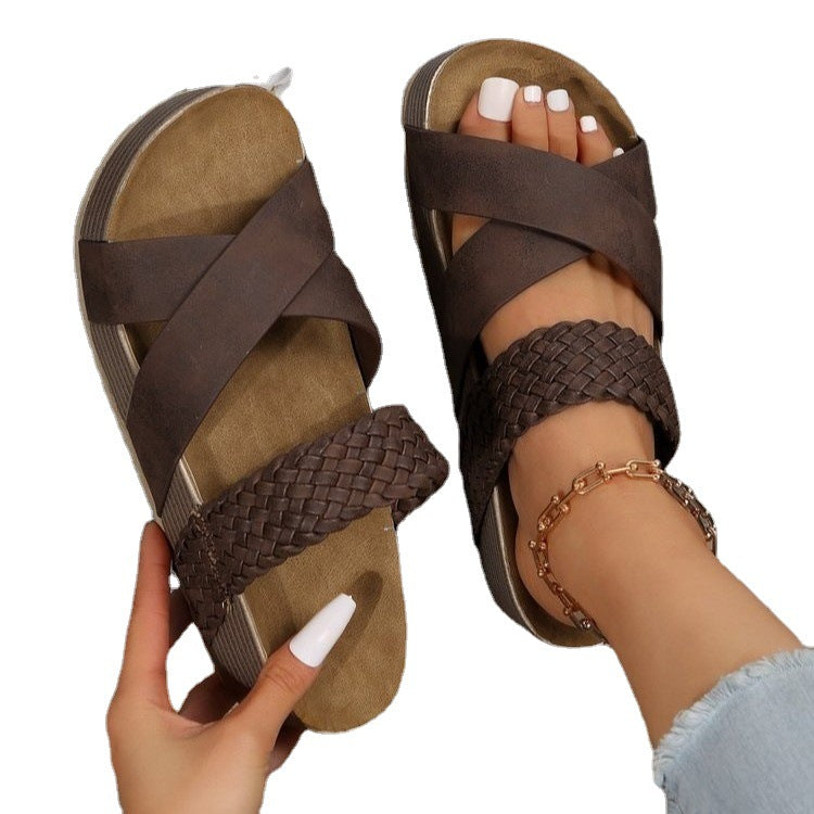 Sandales à talons compensés à brides croisées pour femmes Chic und Stil