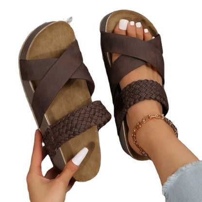 Sandales à talons compensés à brides croisées pour femmes Chic und Stil