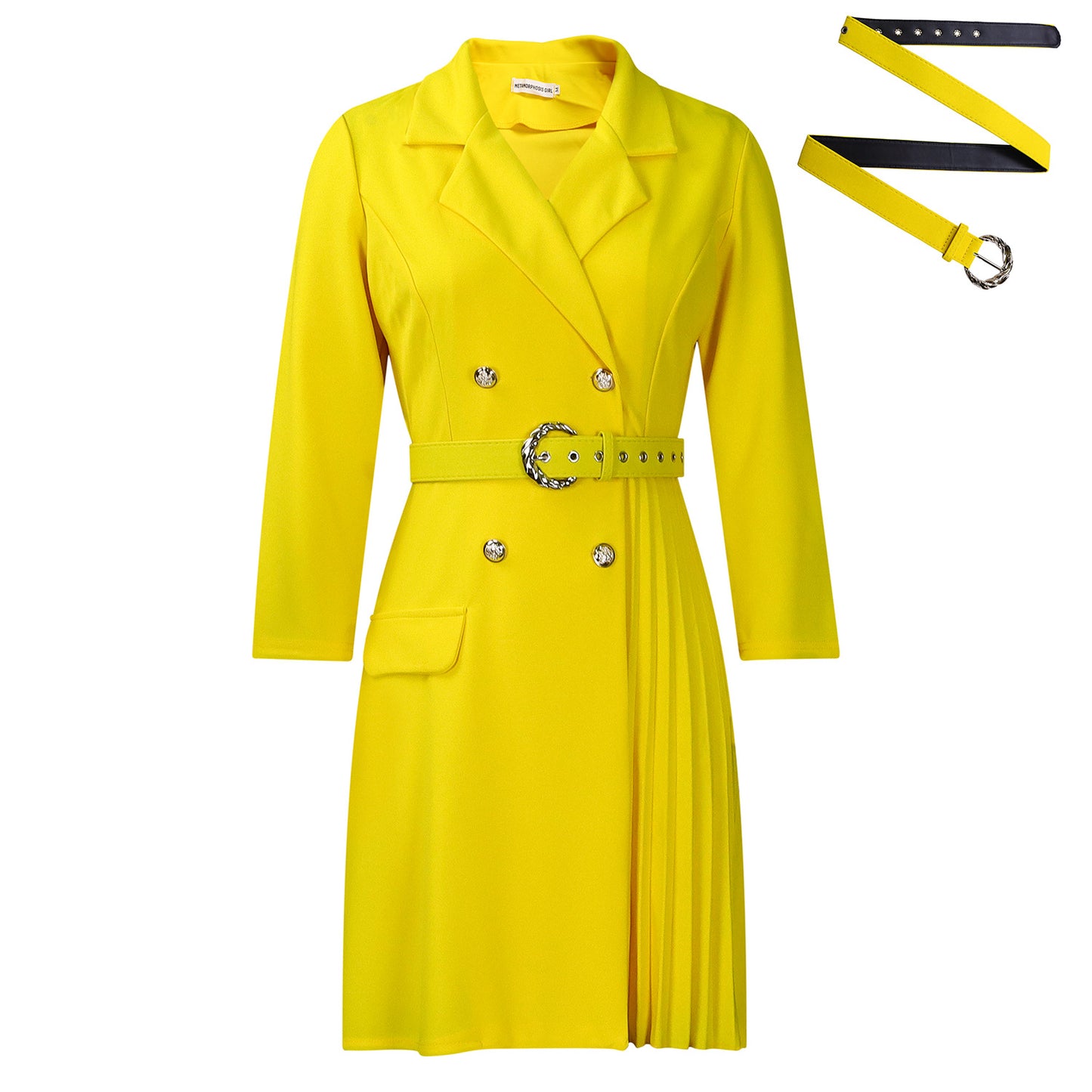 Robe blazer pour femmes avec ceinture cintrée et détails de boutons élégants Chic und Stil