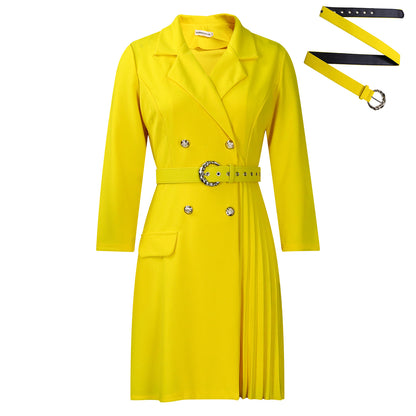 Robe blazer pour femmes avec ceinture cintrée et détails de boutons élégants Chic und Stil