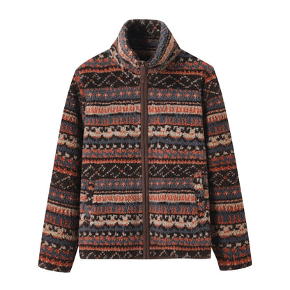 Veste en polaire pour femmes avec col haut et motif tendance Chic & Stil