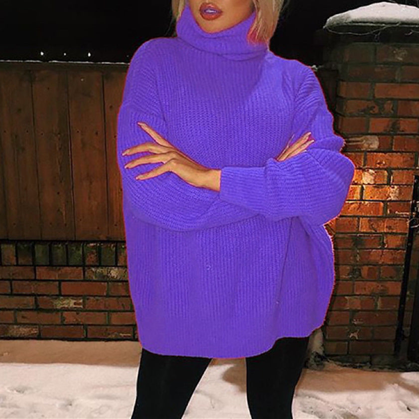 Pull à col roulé en gros tricot pour femmes avec coupe oversize Chic und Stil