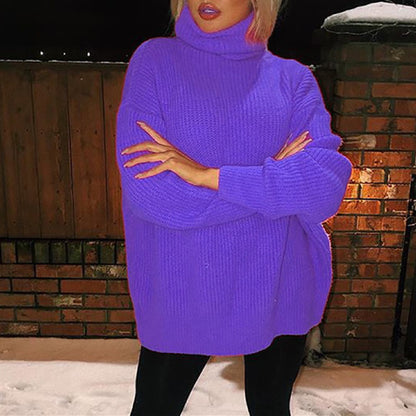 Pull à col roulé en gros tricot pour femmes avec coupe oversize Chic und Stil