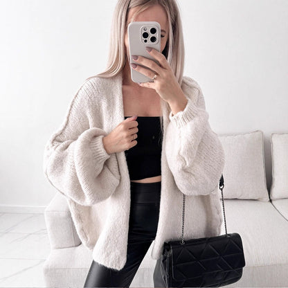 Cardigan en tricot décontracté pour femmes avec coupe oversize et manches volumineuses Chic und Stil