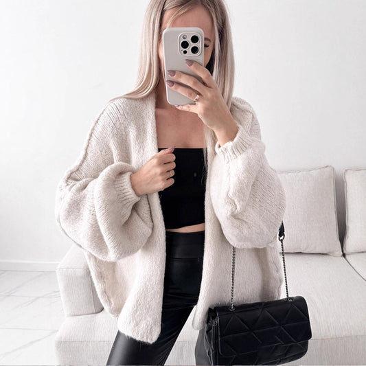 Cardigan en tricot décontracté pour femmes avec coupe oversize et manches volumineuses Chic und Stil