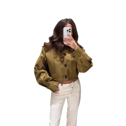 Blouse cintrée féminine à détails de boutons continus Chic und Stil