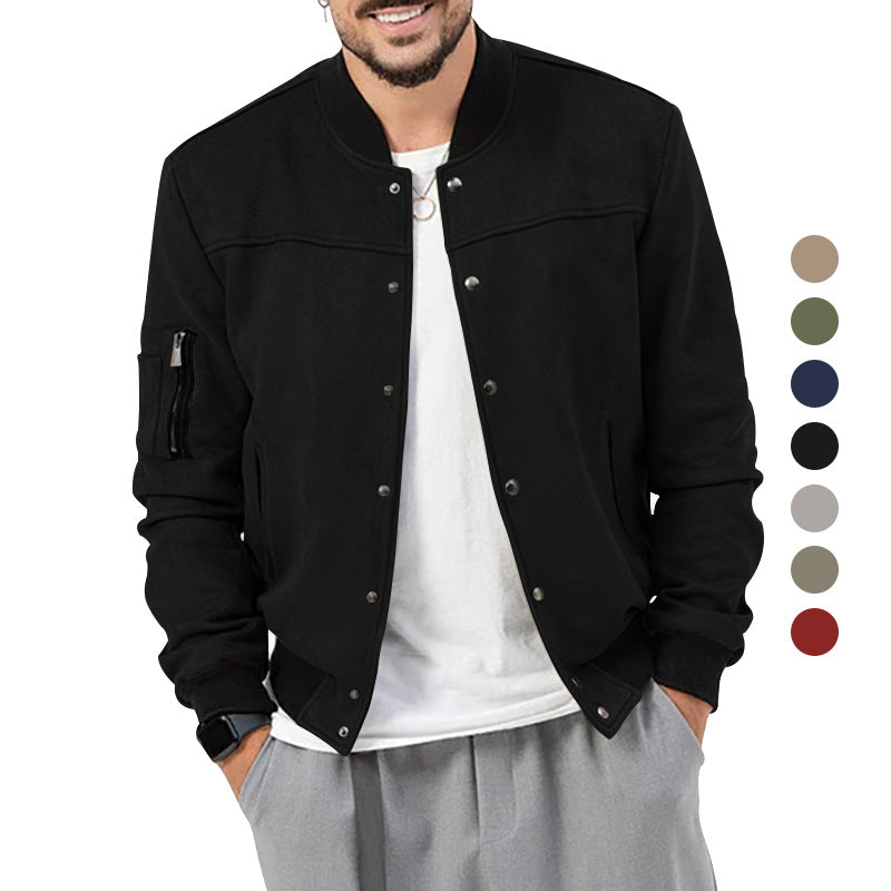 Veste bomber moderne pour homme en simili daim de haute qualité Chic und Stil