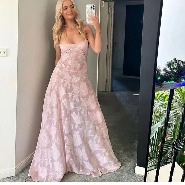 Dames Fleurs Dentelle Robe de Soir Chic und Stil