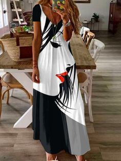 Robe maxi pour femmes avec motif artistique de mentalkunst Chic und Stil