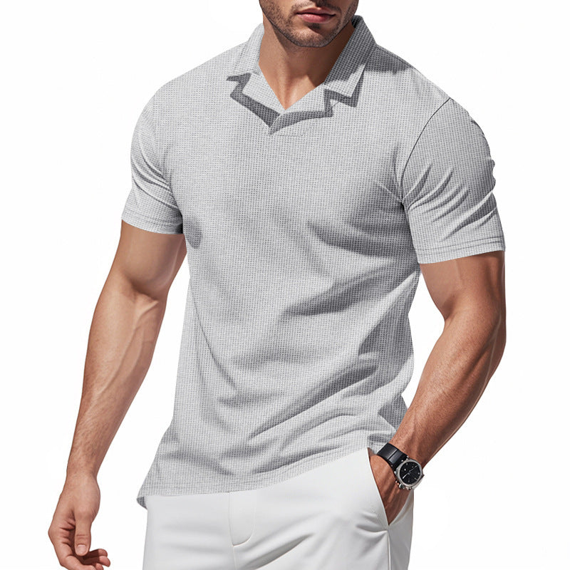 Chemise polo à manches courtes pour hommes avec design de structure moderne Chic und Stil