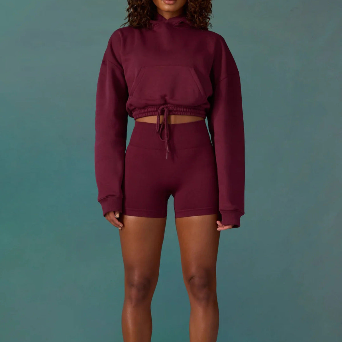 Dames pull court décontracté avec cordon et manches larges Chic und Stil