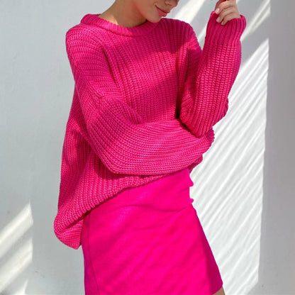 Pull oversized en tricot pour femmes avec motif texturé Chic und Stil