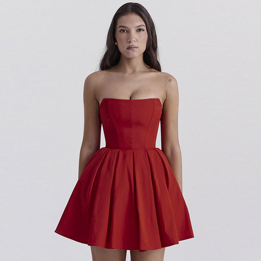 Robe de cocktail évasée sans bretelles Chic und Stil