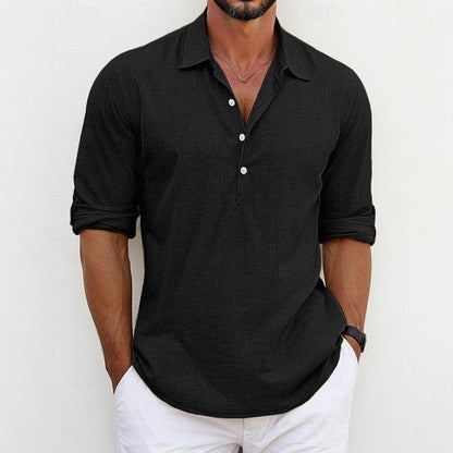 Chemise décontractée à manches longues pour hommes avec patte de boutonnage et coupe tendance Chic und Stil