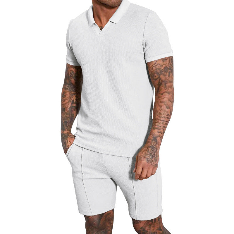 Homme polo à manches courtes confortable avec shorts assortis Chic und Stil