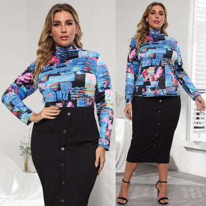Robes midi élégantes pour dames à col montant Chic und Stil