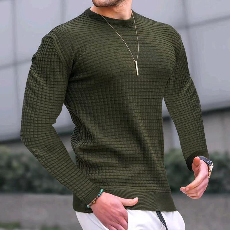Men's knitted pullover with structured design Chic und Stil