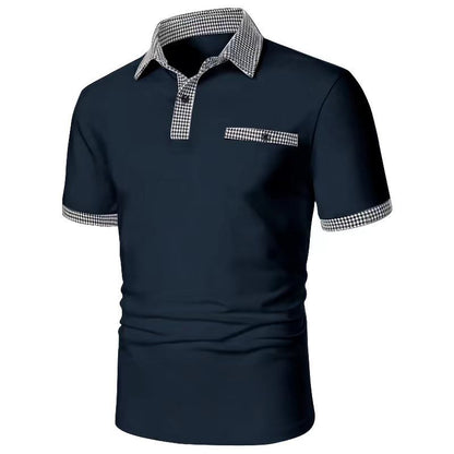Polo-shirt à manches courtes stylé pour hommes avec des accents à carreaux Chic und Stil