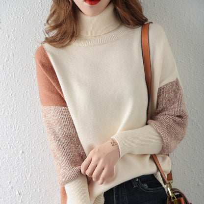 Pull en col roulé à motifs graphiques et en coloris block pour dames Chic und Stil