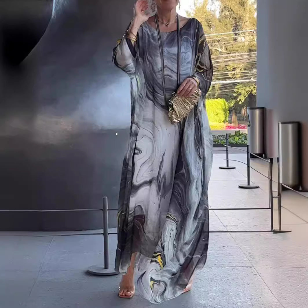Robe kaftan fluide pour femmes avec un motif accrocheur Chic und Stil