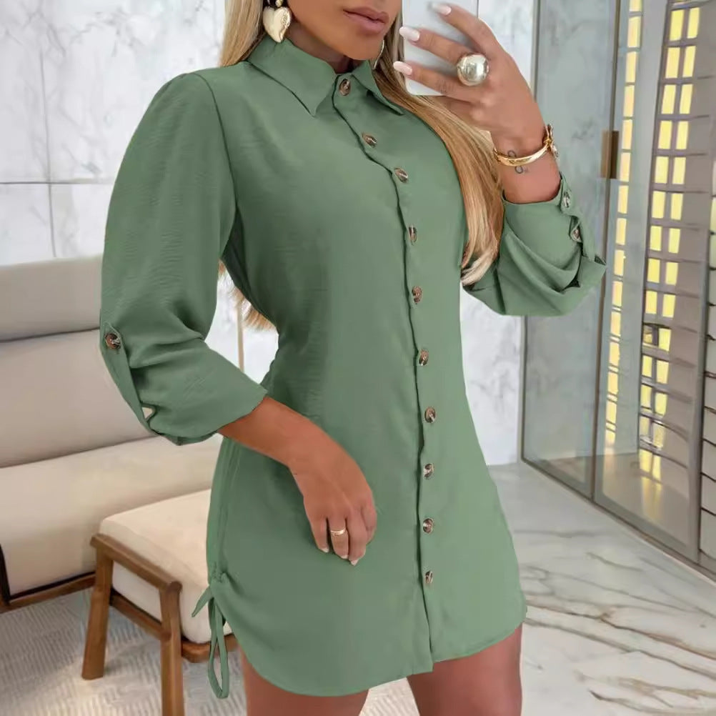 Robe chemise à manches longues avec fronces Chic und Stil