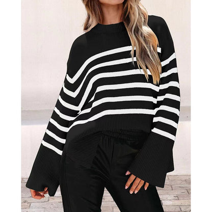 Pull oversized à rayures pour femmes Chic und Stil