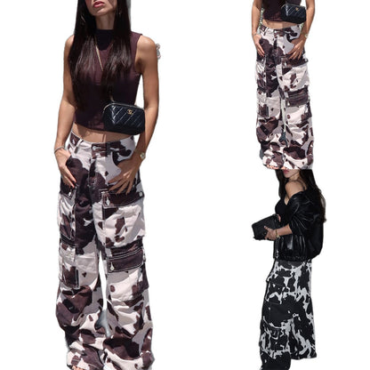 Women Trendy cargo pants with eye-catching pattern Chic and Style