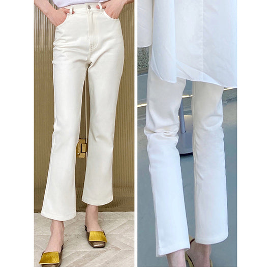 Pantalons en denim évasés taille haute pour femmes Chic und Stil