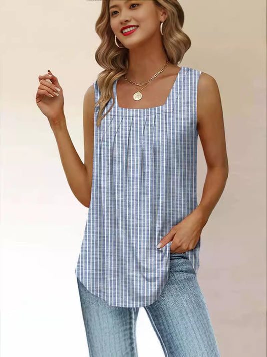 Dames débardeur plissé rayé Chic und Stil