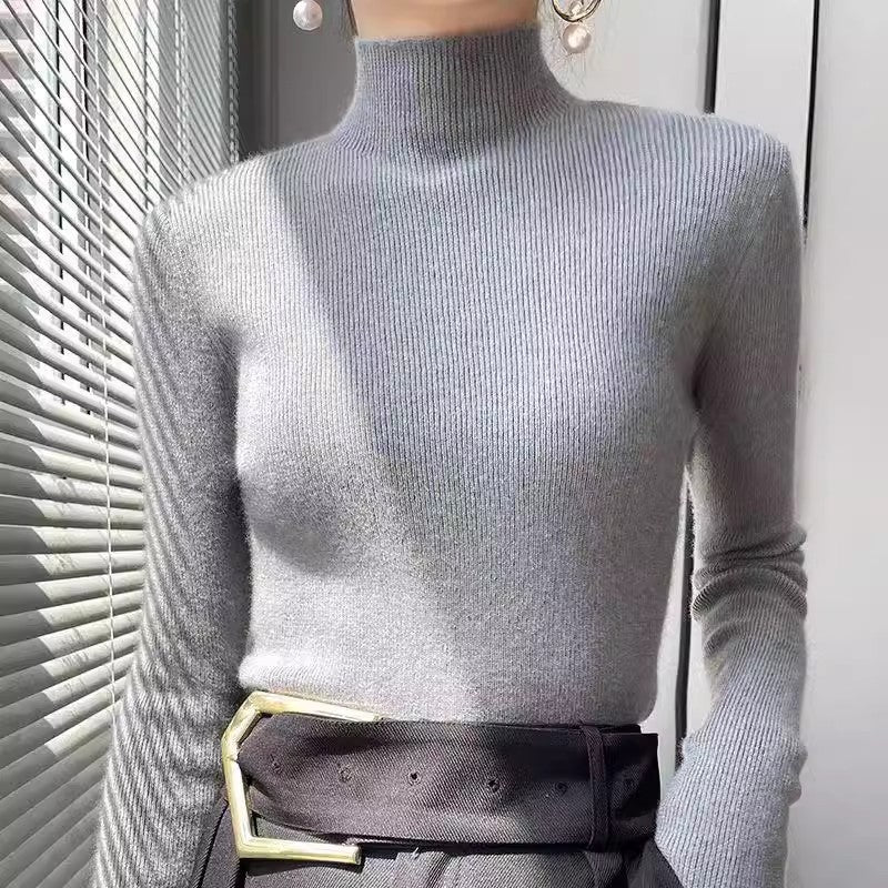 Pull en col roulé élégant pour femmes en laine fine Chic und Stil