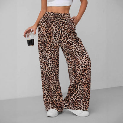 Leopard print palazzo pants for women with a relaxed fit Chic and Style