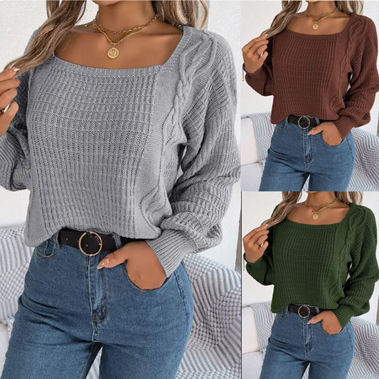 Pull en tricot décontracté pour femmes avec surface structurée et design de tresses romantiques Chic und Stil