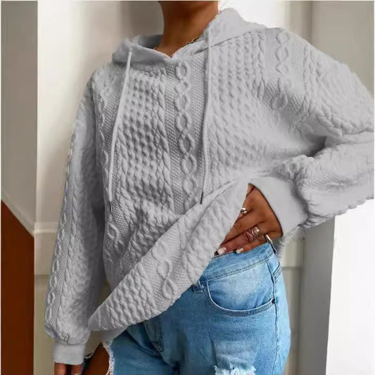 Pull en tricot oversized pour femmes avec effet câble créatif et capuche Chic und Stil