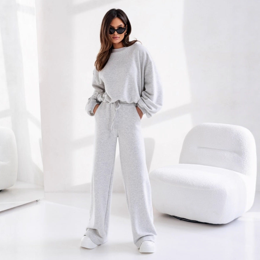 Casual outfit for women with wide pants and oversized sweatshirt Chic und Stil