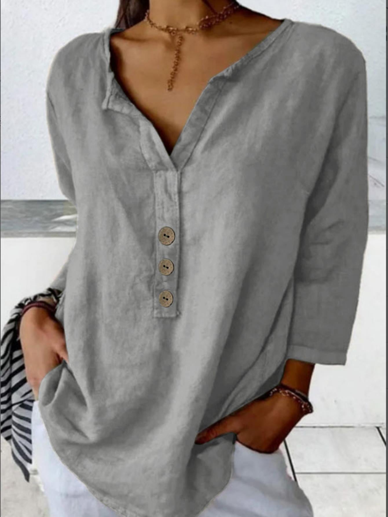 Chemise blouse pour femmes avec patte de boutonnage décontractée Chic und Stil