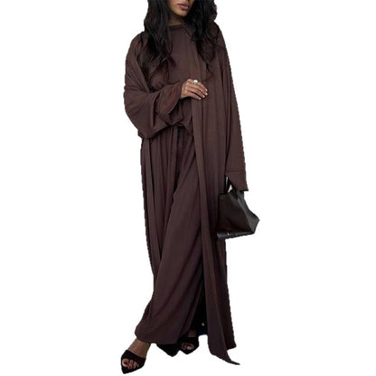 Dames élégant Maxi-robe avec cardigan ample Chic und Stil