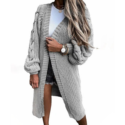 Cardigan pour femmes avec des manches volumineuses et un motif ajouré moderne Chic und Stil