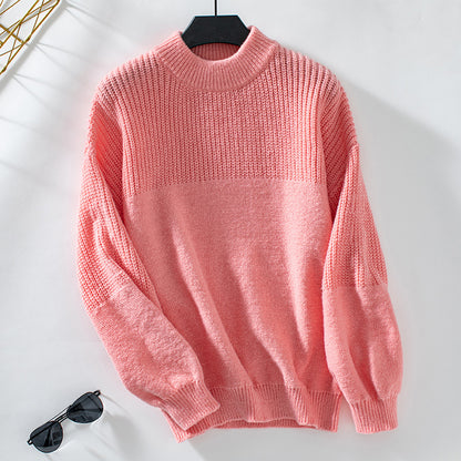Pull décontracté pour femmes avec col montant et tricot texturé moderne Chic und Stil