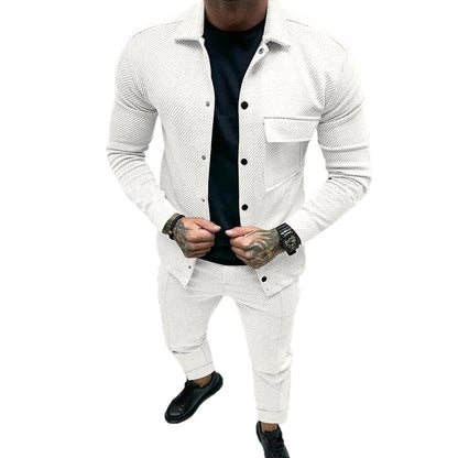 Costume de loisirs tendance pour hommes avec design texturé Chic und Stil