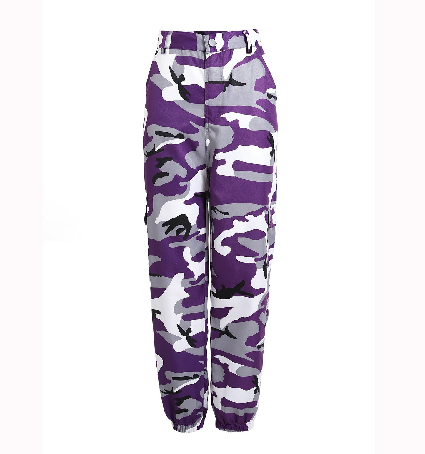 Camouflage sports pants for women with elastic waistband and side pockets Chic and Style