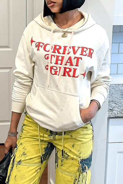 Pull-over à capuche décontracté pour femmes avec inscription inspirante Chic und Stil