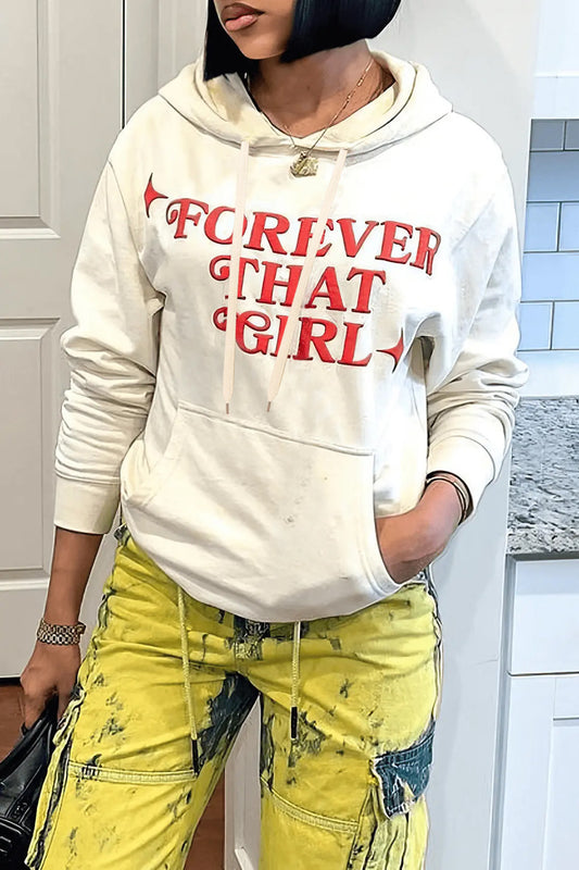 Pull-over à capuche décontracté pour femmes avec inscription inspirante Chic und Stil